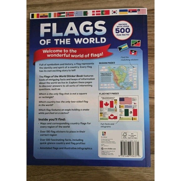 2 Sticker Books- Flags Of The World & Atlas Of The World Sticker Book Lot Of 2 - Picture 5 of 16